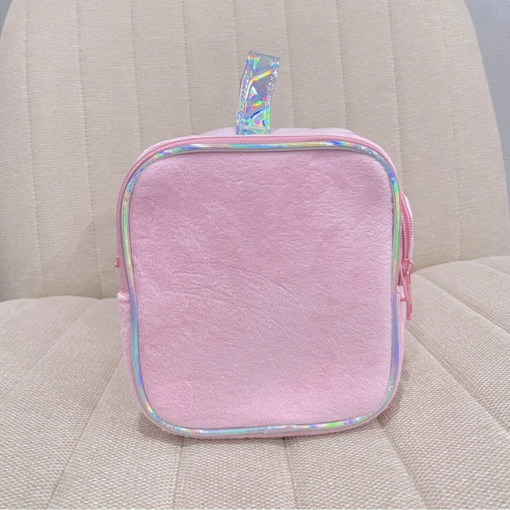 NEW Juicy Couture Pink Velour Butterfly Rhinestone‎ Makeup Bag Toiletry Case NWT